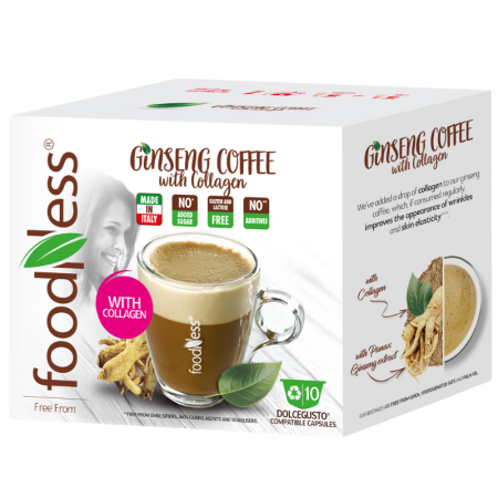 Кафе капсули FoodNess Ginseng coffe with Colagen, Dolce Gusto,10бр, капсули