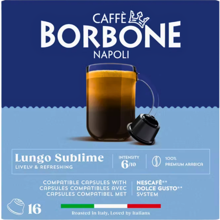 Кафе капсули Borbone Lungo Sublime съвместими с Dolce Gusto, 16 капсули
