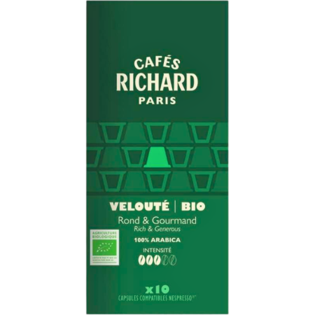 Кафе капсули Cafes Richard Organic съвместими с Nespresso, 10 капсули