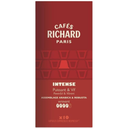Кафе капсули Cafes Richard Intense съвместими с Nespresso, 10 капсули