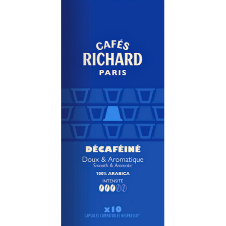 Кафе капсули Cafes Richard Decafeine безкофеин съвместими с Nespresso, 10 капсули