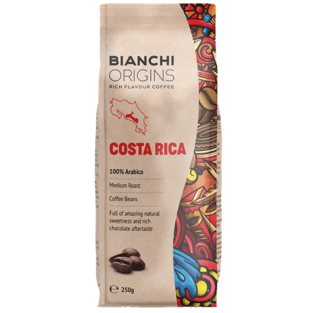 Кафе на зърна Bianchi Origins Costa Rica, 250 г, 100% Арабика