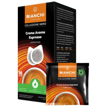Кафе дози Bianchi Collezione Nero Crema Aroma Espresso E.S.E., 16 бр.