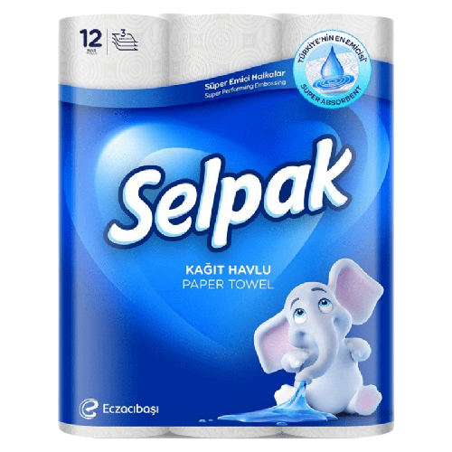 Кухненска хартия Selpak, 12 ролки