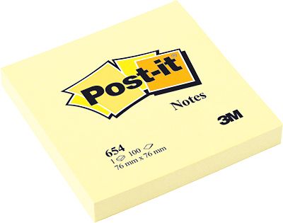 ЛИСТЧЕТА САМОЗАЛЕПВАЩИ 3М POST-IT 76X76 ЖЛТ 654