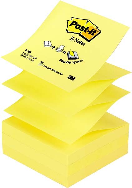 ЛИСТЧЕТА САМОЗАЛЕПВАЩИ Z 3M POST-IT 76/76ММ ЖЛТ