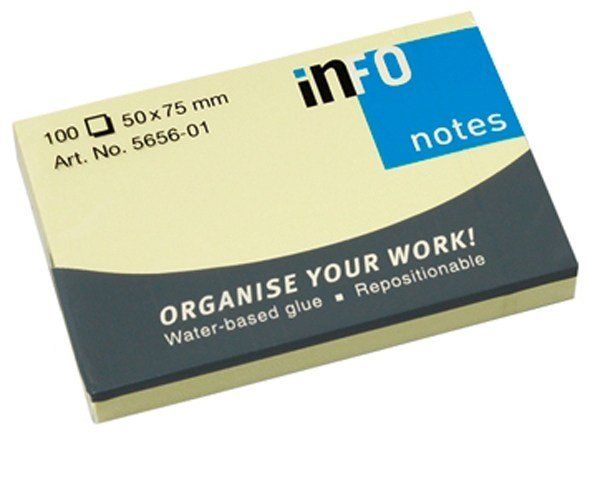 ЛИСТЧЕТА СЗЛ INFO NOTES 50/75ММ 100Л ЖЛТ