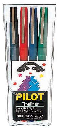 КОМПЛЕКТ ТЪНКОПИСЦИ PILOT FINELINER SW-PPF-S4 4ЦВ