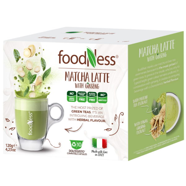 Кафе капсули FoodNess Matcha Latte съвместими с Dolce Gusto, 10 капсули