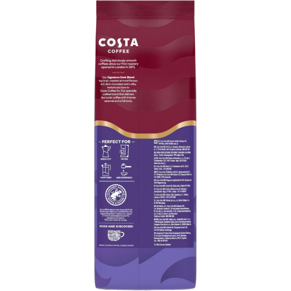 Кафе на зърна Costa Coffee Signature Dark Blend, 1кг
