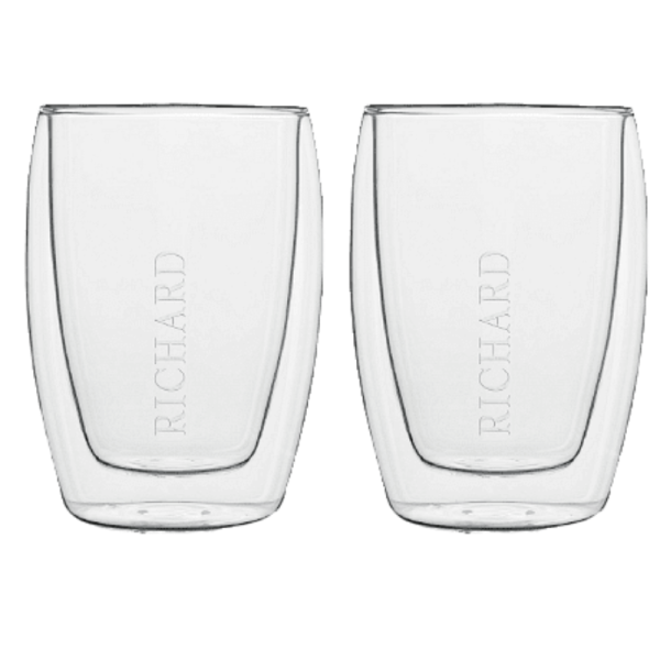Стъклена двустенни чаша Ришар, Двойна 27cl голяма, 2 бр.
