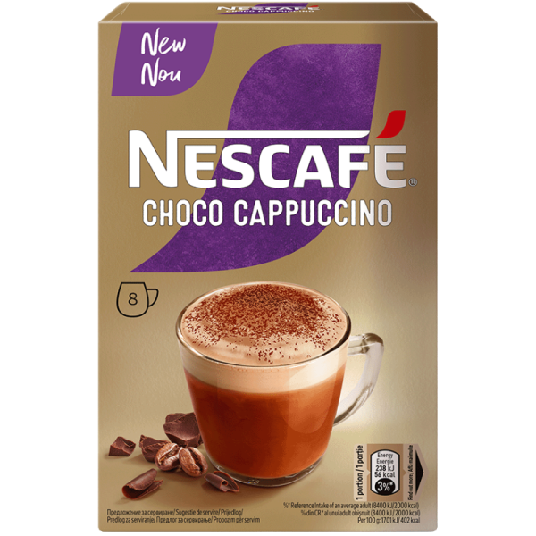 Разтворимо Кафе Специалитет NESCAFE CAPPUCINO CHOCO,8бр