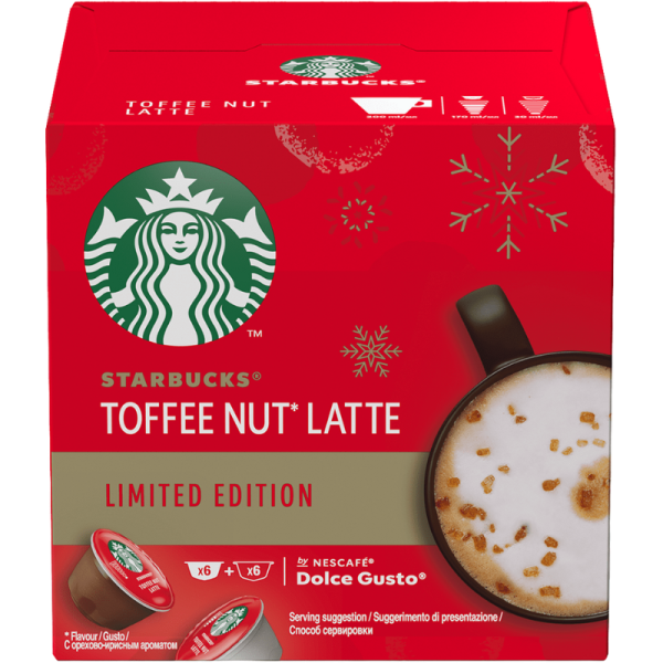 Кафе капсули Starbucks Toffee Nut Latte съвместими с Dolce Gusto, 12 бр.