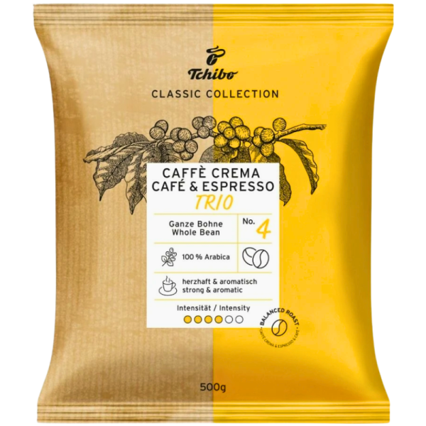 Кафе на зърна Тchibo Caffe Crema Trio N4, 0.5кг