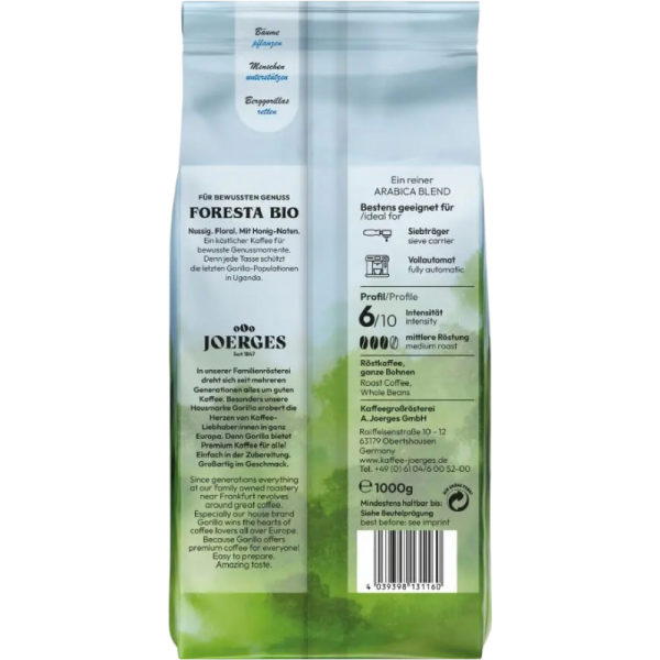 Кафе на зърна Gorilla Foresta Bio, 1кг