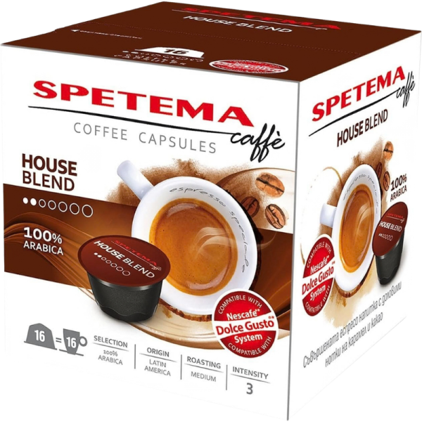 Кафе капсули Spetema House Blend съвместими с Dolce Gusto, 16 капсули