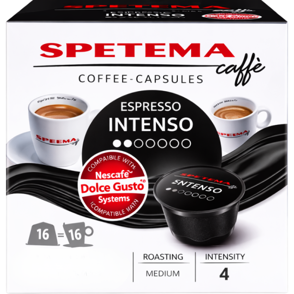 Кафе капсули Spetema 2 кутии Intenso с подарък 1 кутия Ristretto съвместими с Dolce Gusto, 48 капсули