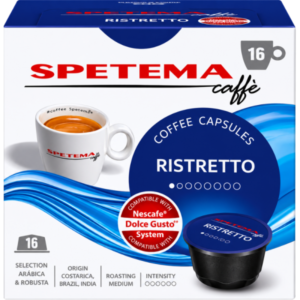 Кафе капсули Spetema 2 кутии Intenso с подарък 1 кутия Ristretto съвместими с Dolce Gusto, 48 капсули