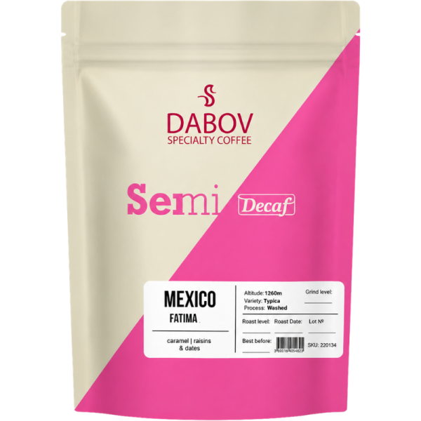 Кафе на зърна Dabov Specialty Coffe Semi Decaf Mexico Fatima, 200 г