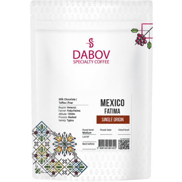 Кафе на зърна Dabov Specialty coffe Mexico Fatima, 0.200кг