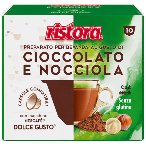 Кафе капсули Ristora шоколад с лешник за Dolce Gusto, 10 бр.