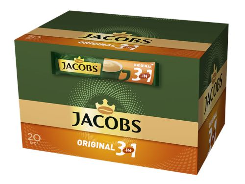 Разтворимо кафе Jacobs 3in1, Original Brown Shugar,24бр