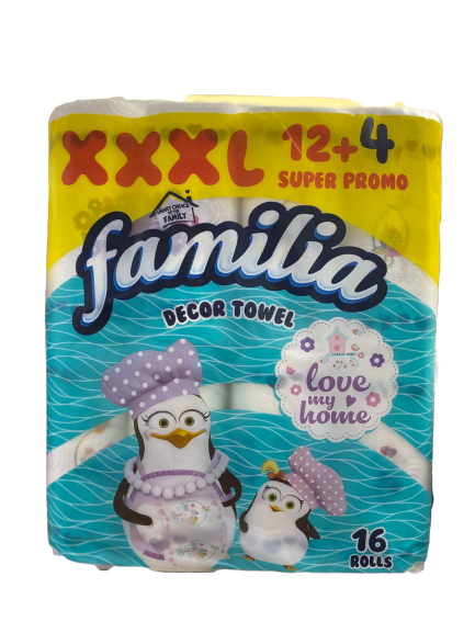 Кухненска хартия Familia, 12+4 ролки
