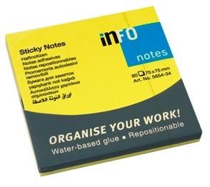 ЛИСТЧЕТА СЗЛ INFO NOTES 75/75ММ 80Л НЕОН ЖЛТ