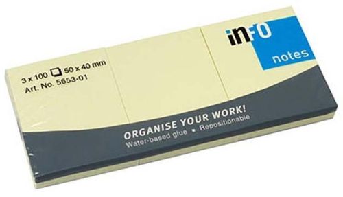 ЛИСТЧЕТА СЗЛ INFO NOTES 40/50ММ 3БРx100Л ЖЛТ