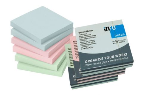 ЛИСТЧЕТА СЗЛ INFO NOTES 75/75 100Л МИКС ПАСТЕЛ