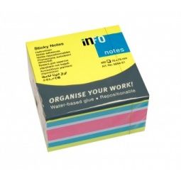 ЛИСТЧЕТА СЗЛ INFO NOTES 75/75ММ 450Л 4ЦВЯТА НЕОН