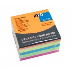 ЛИСТЧЕТА СЗЛ INFO NOTES 75/75ММ 450Л 6ЦВЯТА НЕОН