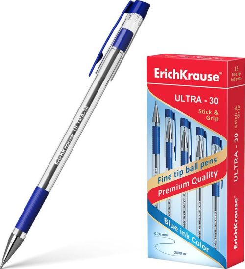 ХИМИКАЛКА С ГРИП ERICH KRAUSE ULTRA L-30 0,7ММ СИН