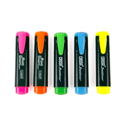 КОМПЛЕКТ МАРКЕРИ ТЕКСТ CASSA FLUOLINER 5 ЦВЯТА