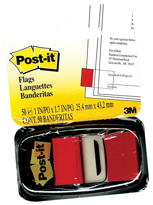 ИНДЕКСИ САМОЗАЛЕПВАЩИ 3М POST-IT 25/43 50БР ЧРВ