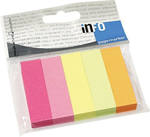 ИНДЕКСИ INFO NOTES 15/50MM 500Л 5ЦВ ХАРТИЕНИ НЕОН