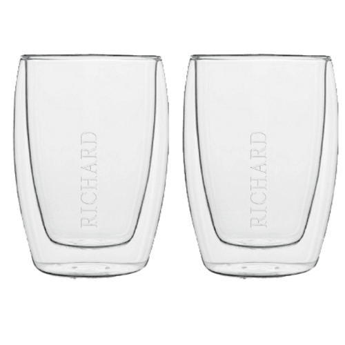 Стъклена двустенни чаша Ришар, Двойна 27cl голяма, 2 бр.