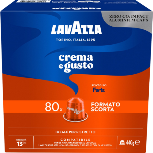 Кафе капсули алу. Lavazza Nespresso Crema e Gusto Forte, 80бр.
