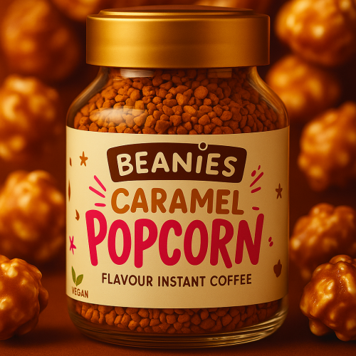 Разтворимо кафе Beanies с вкус на карамелизирани пуканки, 50гр.