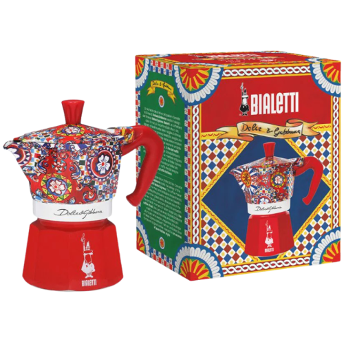 Кафеварка Dolce-Gabbana Bialetti Moka Express за 3 чаши, 130мл. червен