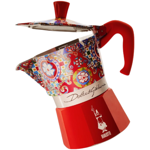 Кафеварка Dolce-Gabbana Bialetti Moka Express за 3 чаши, 130мл. червен
