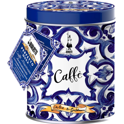 Мляно кафе Dolce-Gabbana Perfetto Moka Autentico 200гр+ подарък кутия за кафе, син