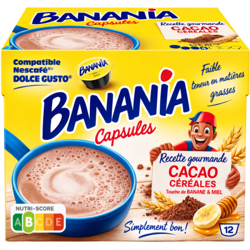 Капсули горещ шоколад Banania съвместими с Dolce Gusto, 12 капсули