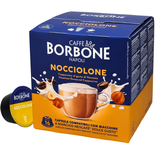 Кафе капсули Borbone Cappuccino Лешник съвместими с Dolce Gusto, 16 капсули
