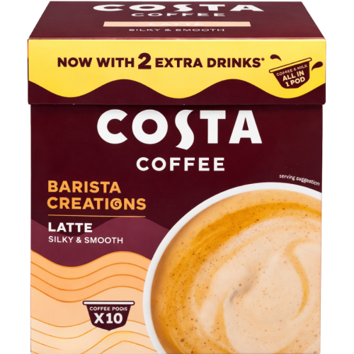 Кафе капсули Costa Latte съвместими с Dolce Gusto, 10 капсули