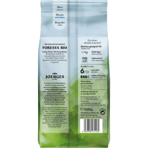 Кафе на зърна Gorilla Foresta Bio, 1кг