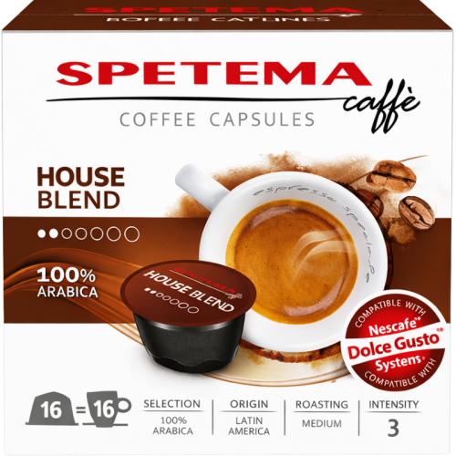 Кафе капсули Spetema House Blend съвместими с Dolce Gusto, 16 капсули