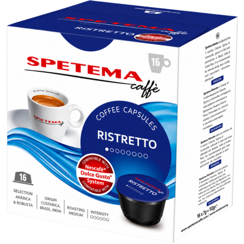 Кафе капсули Spetema Ristreto съвместими с Dolce Gusto, 16 капсули