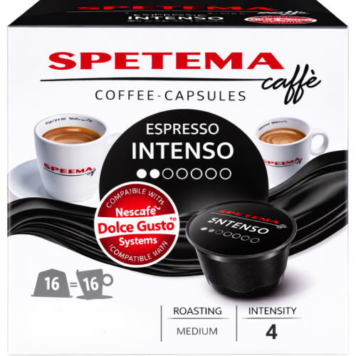 Кафе капсули Spetema 2 кутии Intenso с подарък 1 кутия Ristretto съвместими с Dolce Gusto, 48 капсули