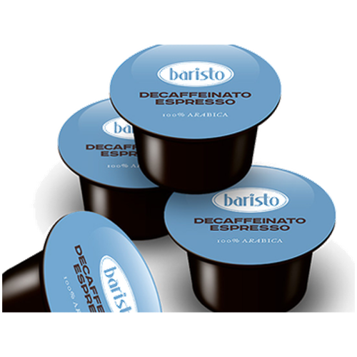 Кафе капсули Baristo Decaffeinato Espresso 100% Арабика без кофеин за Lavazza Blue, 100 бр.